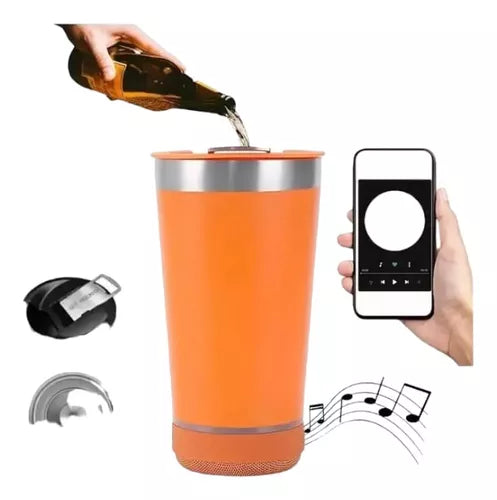 Vaso Térmico Con Parlante Bluetooth